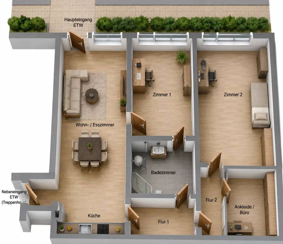 Attraktive 3,5-Zimmer-Erdgeschosswohnung in Bad Homburg v.d.H. – provisionsfrei